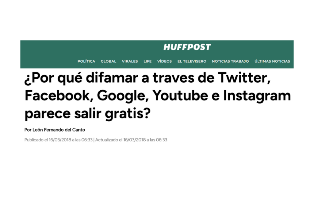 Why Defaming Someone on Twitter, Facebook, Google, YouTube and Instagram Seems to Be Free